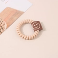 Élastique à cheveux spirale beige avec étiquette en tissu à motif smiley souriant - Étiquette Smiley Blanc Crème