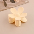 Pince à cheveux fleur beige mat élégante pour femmes en résine ABS durable - Crème