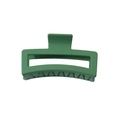 Matte dark green 13cm oversized geometric hair claw clip for thick hair styling - Dark Green