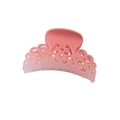 French style matte cherry pink hair claw clip with elegant hollow wavy design - Hollow-out Style