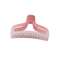 Matte pink gradient large hair claw clip with strong spring and grip for women - Hollow Out Herringbone Style