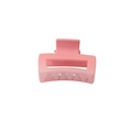 Matte pink gradient rectangle hair claw clip with large hollow design for women - Small Rectangular
