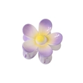 Detailed top view of a large frangipani hair claw with purple and yellow gradients - 7.5CM (Bulk) / Purple