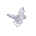 Pince à cheveux papillon violette transparente avec ressort doré élégante pour femmes - Grand / Violet