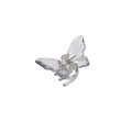 Pince à cheveux papillon transparente minimaliste avec ressort en métal doré et finition - Petit / Gris