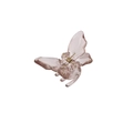 Pince à cheveux papillon rose translucide avec ressort en métal doré pour coiffure femme - Petit / Café