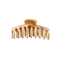 Elegant amber marble acetate large claw clip for thick hair with strong metal spring - 11cm Ribbed Khaki Marble