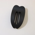 Matte black apple-shaped cutout hair clip with secure grip design for daily styling - Matte Black