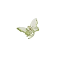 Pince à cheveux papillon vert émeraude translucide avec mécanisme à ressort métallique - Petit / Vert