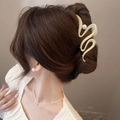 Grande pince à cheveux élégante de couleur crème avec perle pour coiffures féminines chics - Style Vague Blanc Crème (11CM)