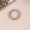 Minimalist light pink telephone cord hair tie with a soft matte finish for women - Matte Light Gray
