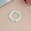 Matte light blue spiral telephone wire hair tie with a soft-touch frosted texture - Matte Light Blue