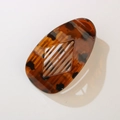 Elegant leopard print tortoise shell hair clip with unique diamond hollow out design - Bulk Packaging / Transparent Yellow Leopard