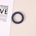 Navy blue spiral telephone cord hair tie with high elasticity and glossy finish - Glossy Navy Blue