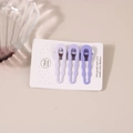Three-piece set of purple matte wavy hair clips on a handmade display card for styling - Purple Series Wave Clip (B4182)