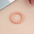 Pink spiral phone cord hair tie with high elasticity and matte finish for women - Matte-Lotus Pink