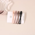 Set of four matte hollow rectangular hair clips in neutral coffee and cream tones - 4-Piece Figure 8 Duckbill Clip (D4184)