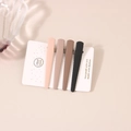 Set of 4 matte duckbill hair clips in Morandi earth tones on a white display card - 4-Piece Teardrop Duckbill Clip (D4184)