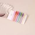 7-piece set of colorful wave-shaped seamless metal hair clips with matte macaron finish - 7-Piece Colorful Wave Clip (D4184)