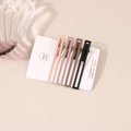 Close-up of four matte hollow rectangular hair clips in Morandi colors on a display card - 4-Piece Rectangular Duckbill Clip (D4184)