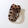 Flat hair clip with tortoiseshell pattern in a heart shape and polished finish - Glossy White Leopard