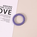 Elastic spiral telephone wire hair tie in light purple color for ponytail styling - Glossy Purple