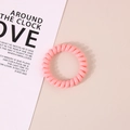 Pink spiral telephone cord hair tie with high elasticity and glossy plastic finish - Glossy Pink