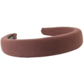 Cerchietto imbottito marrone in tessuto twill per un effetto volume alto sulla testa - Tessuto Marrone