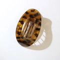 Elegante fermaglio per capelli ovale con motivo leopardato in resina tartarugata - Tartaruga Gialla
