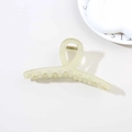 Matte pale green 13cm hair claw clip with cross design for thick hair styling - Matte Transparent Olive Green