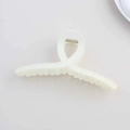Large 13cm cream white matte hair claw clip with cross design for women - Matte Transparent Creamy White