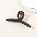 Matte dark reddish-brown 13cm hair claw clip with a twisted minimalist design for women - Matte Transparent Dark Brown