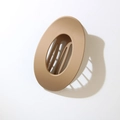Flat oval matte khaki hair claw clip with strong grip and minimalist hollow design - Matte Khaki / Bulk Packaging