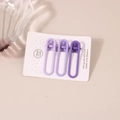 Three-piece set of matte purple oval hair clips showing gradient shades on paper card - Purple Series Oval Clip (A4181)