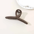 Matte dark brown 13cm hair claw clip with cross-twist design for thick hair styling - Matte Dark Coffee