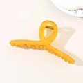 Matte mango yellow 13cm hair claw clip with a twisted cross design for thick hair - Matte Transparent Orange