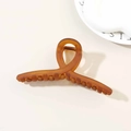 Matte amber large 13cm crisscross hair claw clip for elegant updo hairstyles - Matte Transparent Caramel