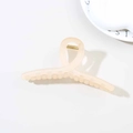 Matte apricot 13cm large hair claw clip with cross twist design and silver spring - Matte Transparent Light Orange