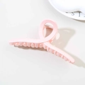 Matte light pink 13cm cross jaw hair claw clip with frosted texture and strong grip - Glossy Light Orange Pink