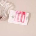 Close-up of three gradient pink rectangle hollow hair clips on a white display card - Pink Series Rectangular Clip (C4183)