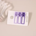 Three-piece set of purple gradient rectangular matte clips on white display card - Purple Series Rectangular Clip (C4183)