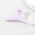 Minimalist lavender 13cm ribbon hair claw clip with crossed design and matte finish - Glossy Transparent Light Purple