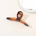 Large 13cm tortoiseshell amber claw clip with non-slip cross design for hair - Glossy Transparent Tortoiseshell