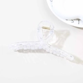 Minimalist transparent hair claw clip with golden metal spring for elegant updos - Glossy Transparent