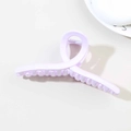 Matte light purple 13cm hair claw clip with simple twisted ribbon design for women - Glossy Taro Purple