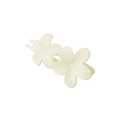 Close-up of cream-white floral hair claw clip with matte finish and dual flower design - Flower - Milky White (Bulk)
