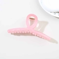 Pink translucent resin hair claw clip with cross design for women in minimalist style - Glossy Watermelon Red