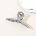 Matte grey 13cm hair claw clip with cross twist design and strong metal spring - Glossy Grey / Bulk Packaging