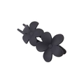 Close-up of matte dark gray floral hair claw clip with double flower design for women - Flower Style - Dark Purple