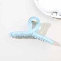 Elegant 13cm light blue translucent hair claw clip with a stylish cross spiral design - Glossy Blue